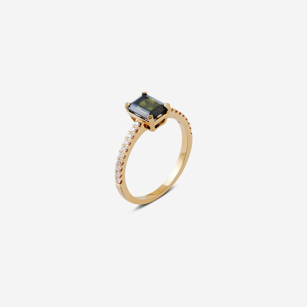 Lemelé-lemelecph-diamond-ring-diamant-ring-grøn-green-tourmaline-emerald-cut-18k-18karat-gold-guld