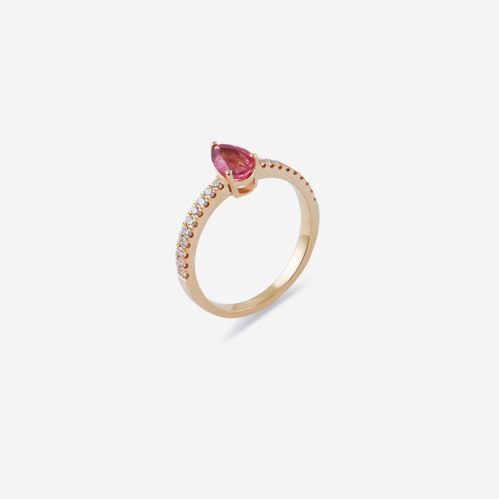 Lemelé-lemelecph-diamond-ring-diamant-ring-pink-tourmaline-pear-cut-18k-18karat-gold-guld